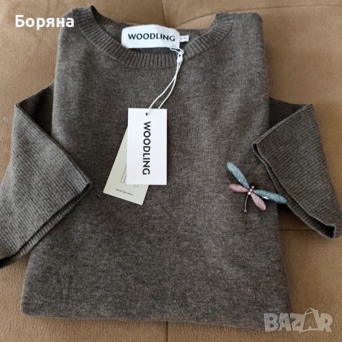 Woodling нова зимна рокля от фино мерино с брошка, снимка 17 - Рокли - 53446452