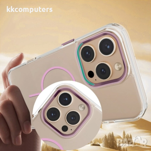 Силиконов кейс bSmart Clear Thin Magsafe, За iPhone 17 Pro Max (6.9), Розов и Протектор, снимка 8 - Калъфи, кейсове - 52493374