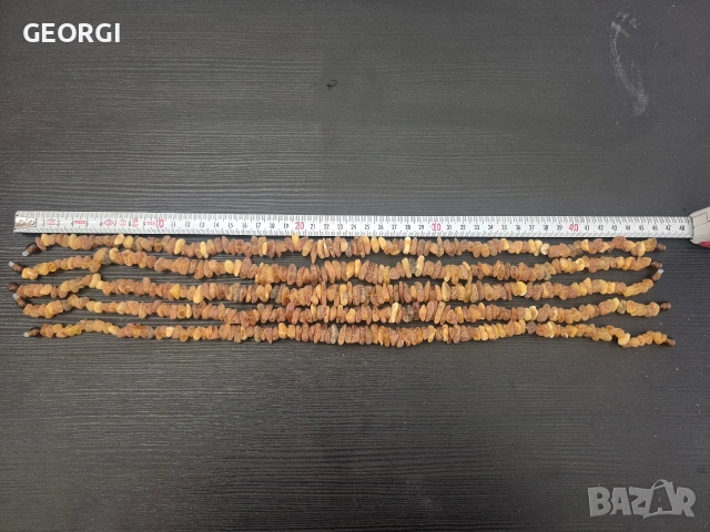 Гердани от естествен необработен кехлибар от Калининград, снимка 2 - Колиета, медальони, синджири - 53880197