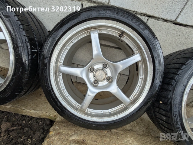 BSA 17 4x100 7J ET40 205/45/17, снимка 5 - Гуми и джанти - 54222048