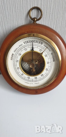Стар немски барометър, снимка 3 - Антикварни и старинни предмети - 53937703