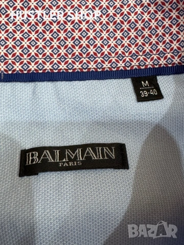 Мъжка памучна риза BALMAIN PARIS. Размер М, снимка 4 - Ризи - 53210395