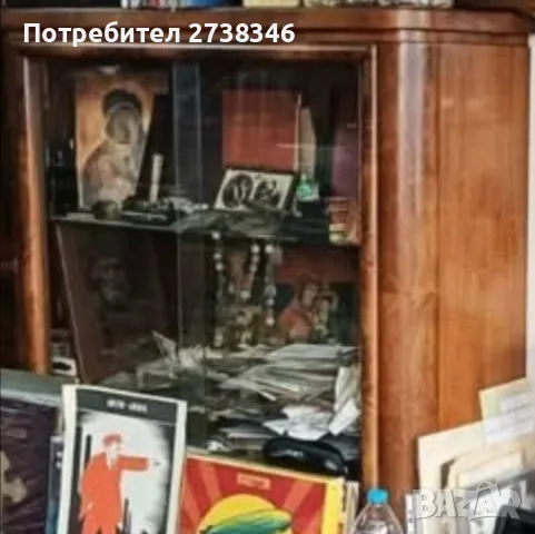 Ретро дървена витрина - библиотека , снимка 2 - Секции и витрини - 50415885