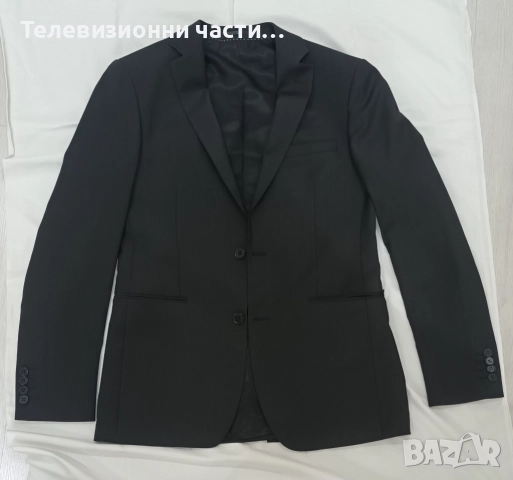 Оригинален официален мъжки костюм Andrews Андрюс размер 46(М) в черен цвят сако,панталон,вратовръзка, снимка 6 - Костюми - 52867036