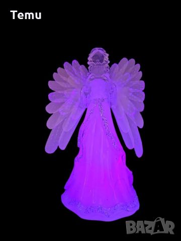 Коледна украса ангел, светещ, 22см/ с батерии/ размери: 9.7cm*16.8cm*21.5cm. ✨ Донесете светлината н