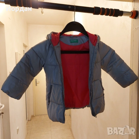 Детско яке за момиче сиво и розово, за 2-3 год