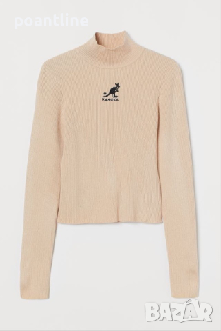 Kangol H&M изрязан топ блуза с дълъг ръкав поло  пуловер, снимка 5 - Блузи с дълъг ръкав и пуловери - 44993151