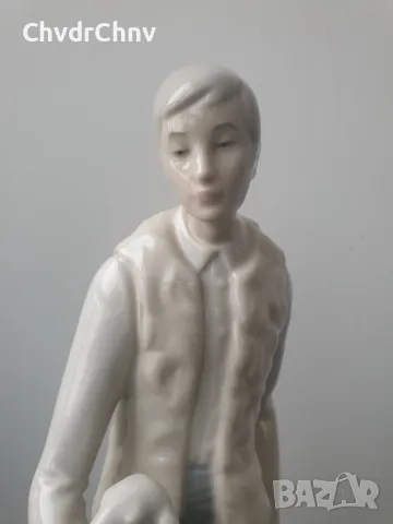 НАО ЛАДРО испанска порцеланова фигура на овчар-момче с агне/NAO Lladro статуетка 30см, снимка 6 - Колекции - 47077958