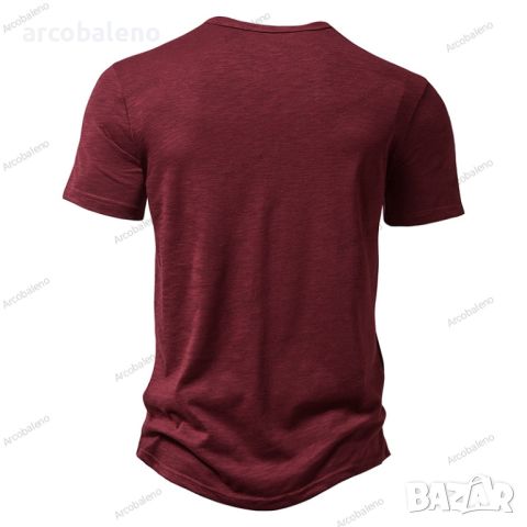 Мъжка ежедневна модна тениска с къс ръкав Henley, 4цвята , снимка 5 - Тениски - 45483211