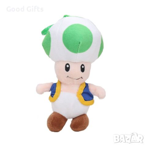 Плюшена играчка Super Mario - Гъба, 20 cm, Зелен, снимка 1 - Плюшени играчки - 45951489