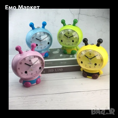 Детски настолен часовник с вградена силна аларма за по-лесно събуждане Пчеличка 16х10см