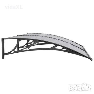 vidaXL Навес за врата, черен, 150x100 см, поликарбонат(SKU:153567), снимка 5 - Други - 49043841