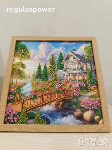 Диамантен гоблен 25 х 25 см. Готов изработен в рамка. , снимка 2 - Гоблени - 53668636