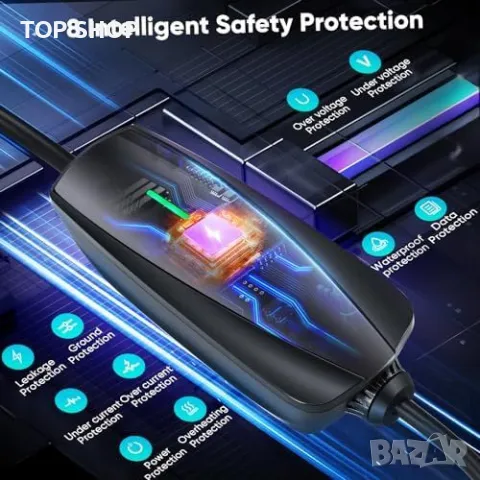 Ново Мощно Type 2 EV Зарядно - 6-13А Регулируем Ток за електромобил, снимка 7 - Друга електроника - 49321343