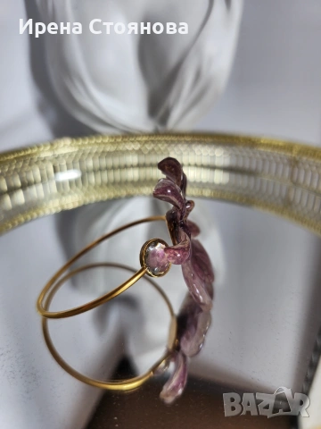 Гривна с естествен цвят на орхидея Miltonia. , снимка 9 - Гривни - 53737993