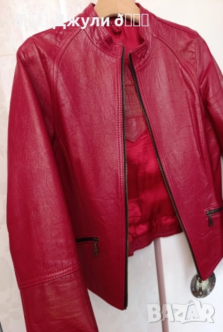 Кожено яке от естествена агнешка кожа, снимка 3 - Якета - 51431957