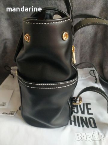 LOVE MOSCHINO 🍊 Дамска кожена раница "BLACK & GOLD" нова с етикети, снимка 7 - Раници - 46009789