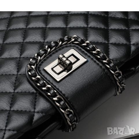 Дамска чанта от естествена кожа Black 1220, снимка 4 - Чанти - 45353323