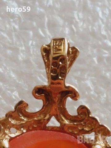 Златен авторски медальон камея,злато 375, снимка 4 - Колиета, медальони, синджири - 51787128