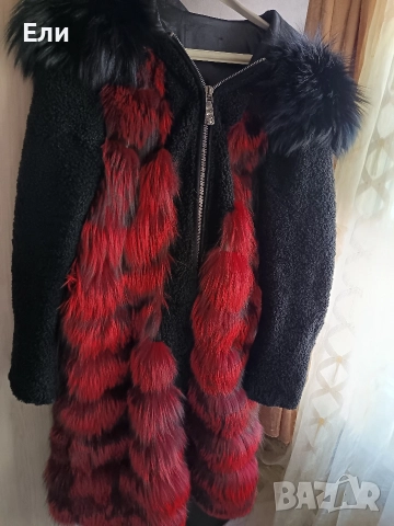 Дълго палто от лисица естествен косъм , снимка 2 - Палта, манта - 52872363