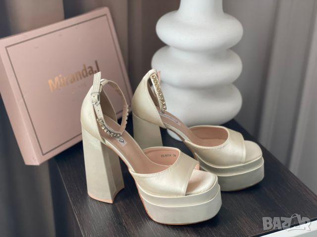 Miranda Дамски сандали с платформа и дебел ток 14 см, 38 EU, снимка 2 - Дамски обувки на ток - 46294266