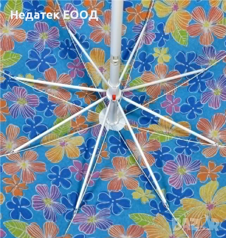 Плажен ветроустойчив чадър, Тъмносин,  Ø2 м., снимка 2 - Други - 50454703