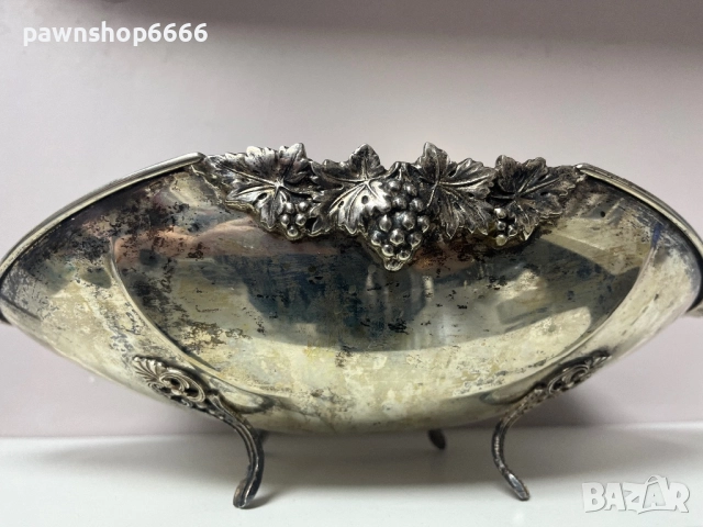 Сребърна фруктиера – проба 800 – масивно сребро, снимка 5 - Други - 52844930