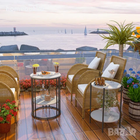 Масичка за кафе WISFOR със синтерован камък JJ-XZ218-BK, снимка 3 - Маси - 50988911