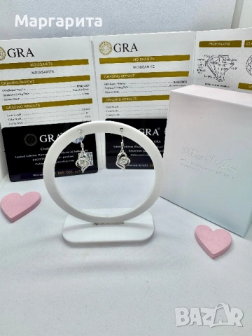 Сребърни обеци с мойсанит (диамант) 0.5 карата, снимка 12 - Обеци - 54182674