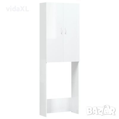 vidaXL Шкаф за пералня, бял гланц, 64x25,5x190 см(SKU:808419