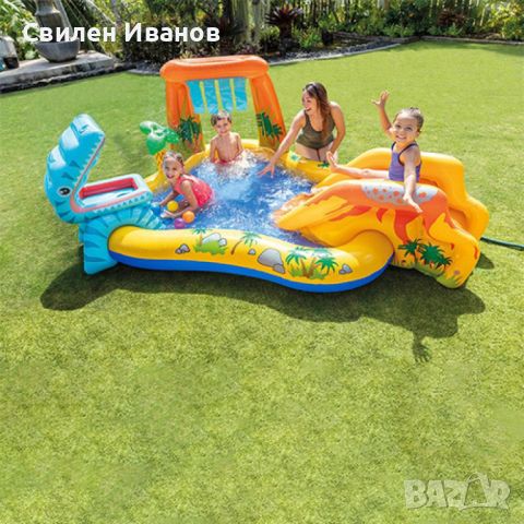 Пълно лятно забавление: Пръскащ надуваем басейн с пързалка за безкрайно удоволствие в горещите летни, снимка 2 - Басейни и аксесоари - 45323971