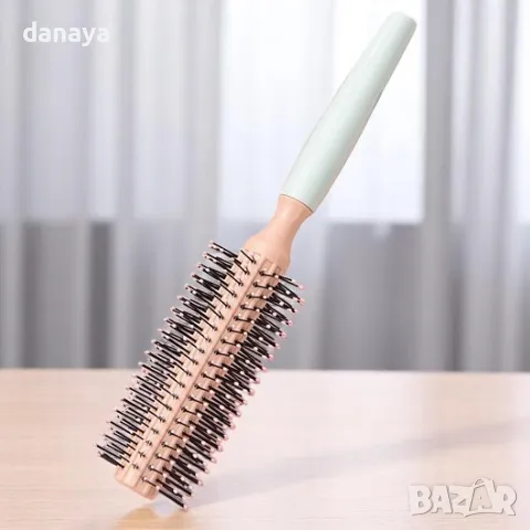 5921 Кръгла четка за коса в нежни цветове, 22см, снимка 5 - Продукти за коса - 50400241