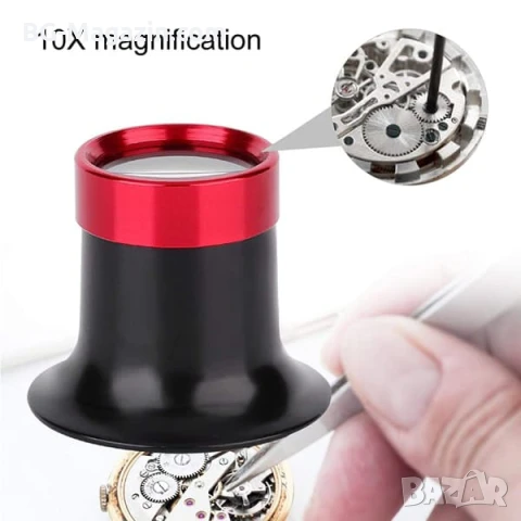 Мощна часовникарска увеличителна лупа за око глава 10X увеличение за глава бижутери работа ремонт, снимка 2 - Други инструменти - 50921247