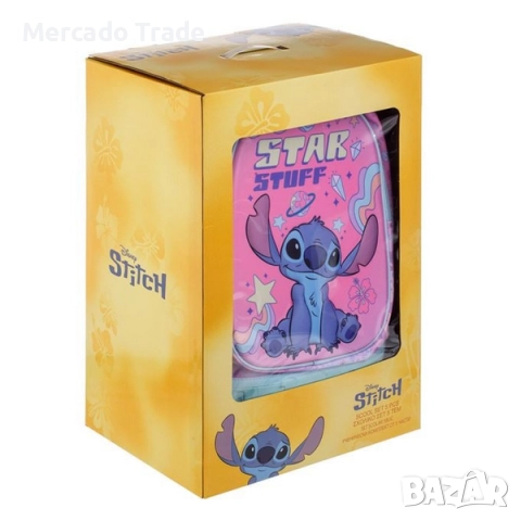 Ученически комплект Stitch в кутия – 5 части, За момичета, Розов, снимка 2 - Раници - 51620928