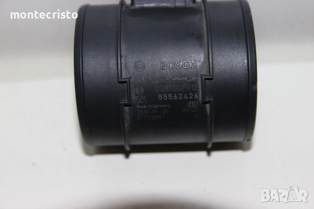 Дебитомер Opel Astra J (2009-2016г.) 0281002912 / 55562426 MAF сензор, снимка 2 - Части - 53967036