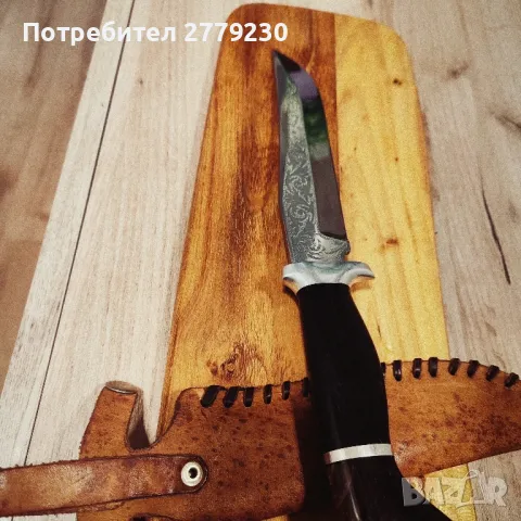 Масивен ловен нож ръчна изработка На П.Неделев!, снимка 13 - Ножове - 49909415