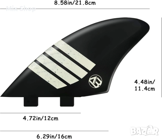 AQUBONA Сърфборд с двоен килов плавник, снимка 2 - Други спортове - 53800113