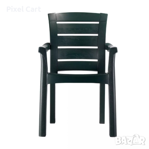 Градински стол с подлакътници - Черен, снимка 2 - Столове - 44979131