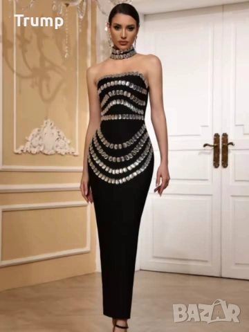 Уау! Неотразима в празничните вечери!Дълга бандажна рокля, снимка 2 - Рокли - 52807564