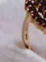 Дамски златен пръстен с гранати(злато 333), снимка 6