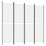 vidaXL Параван за стая, 4 панела, бял, 200x180 см, текстил（SKU:350214
