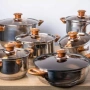 Комплект съдове за готвене от 12 части – Неръждаема стомана, равномерно нагряване и лесна поддръжка, снимка 1