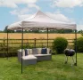 Сгъваема Шатра ЛУКС Бежов 3×3м – подсилена конструкция, UV и водоустойчив плат, снимка 3