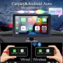 Мултимедийна навигация за кола със стойка, съвместим с Apple CarPlay и Android, Bluetooth, снимка 2