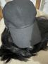 Черна шапка с черна перука, снимка 1 - Аксесоари за коса - 45767980