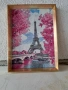 Диамантен гоблен Айфелова кула-готов и рамкиран, снимка 2