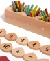 Монтесори математическа игра с цветни пръчици и дървени плочки, снимка 4