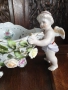 Meissen фигурална ажурна фруктиера 32см/стара Майсен порцеланова жардениера с херувими, снимка 9