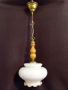 Красив полилей с бял стъклен абажур, снимка 1