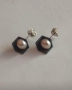 Сребърни обеци с перла, снимка 2